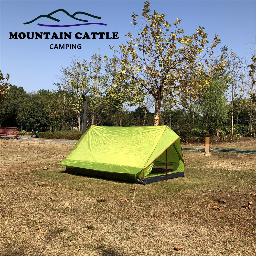 Cheap Goat Tents Ridge 2 Man Ultralight Single Layer A shape Tent Trekking Hiking Rainproof Travel Equipment Tents 